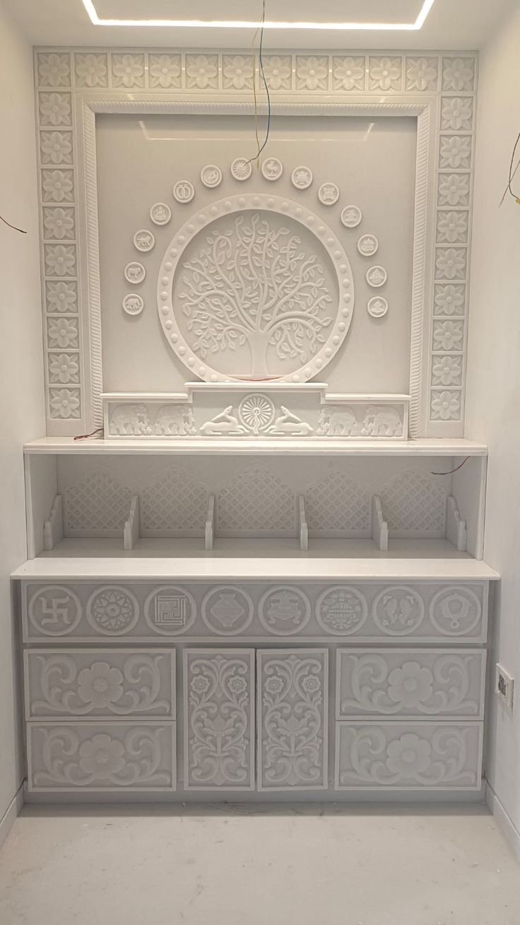 Royal White Marble Temple (Design 38) — Hand-carved Makrana Marble Home Temples