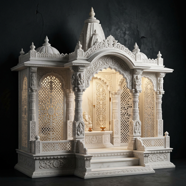 Grand Jali Temple — Hand-carved Makrana Marble Jali work